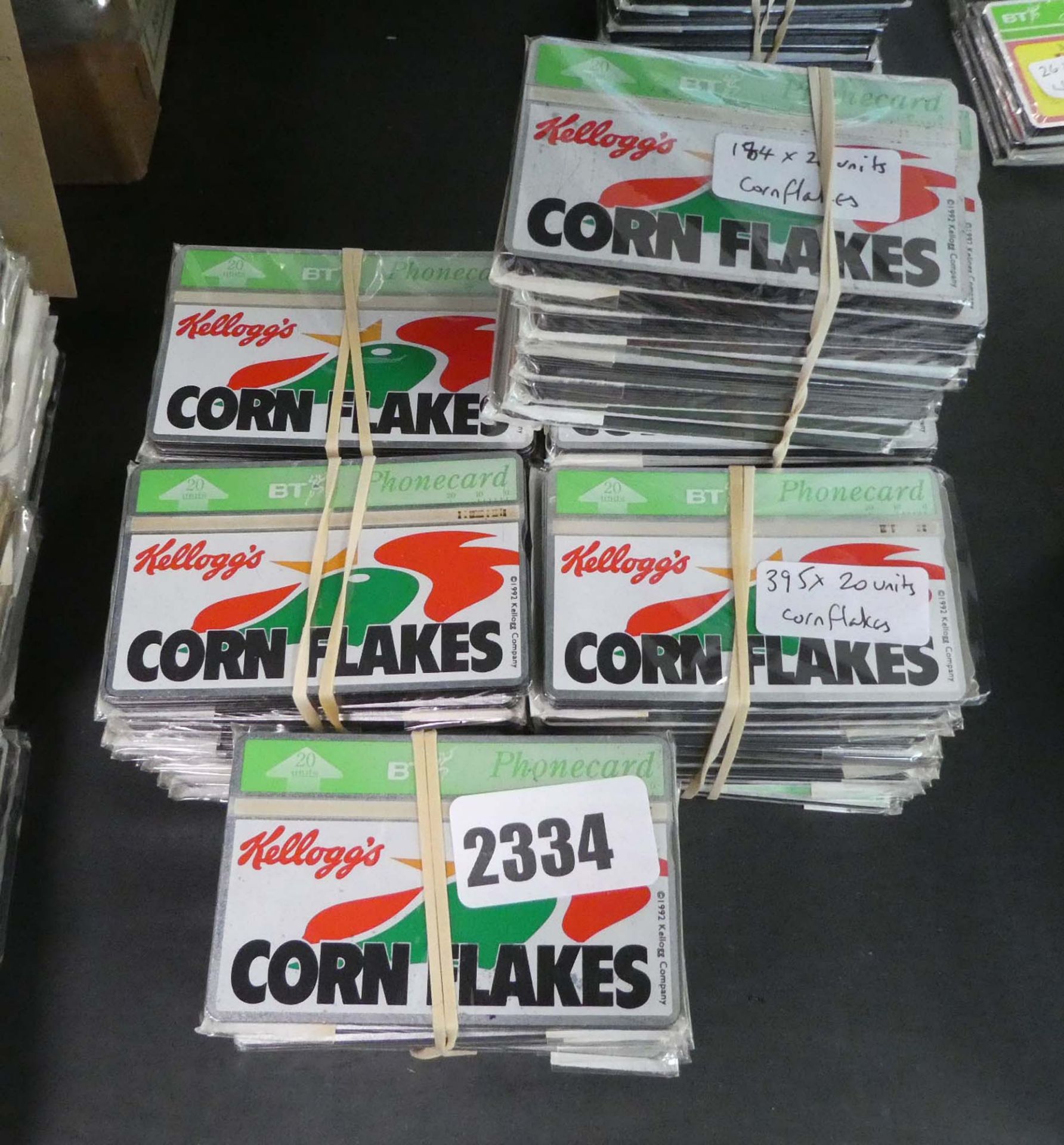BT unused phone cards incl. Kellogs Cornflakes branding, 1992