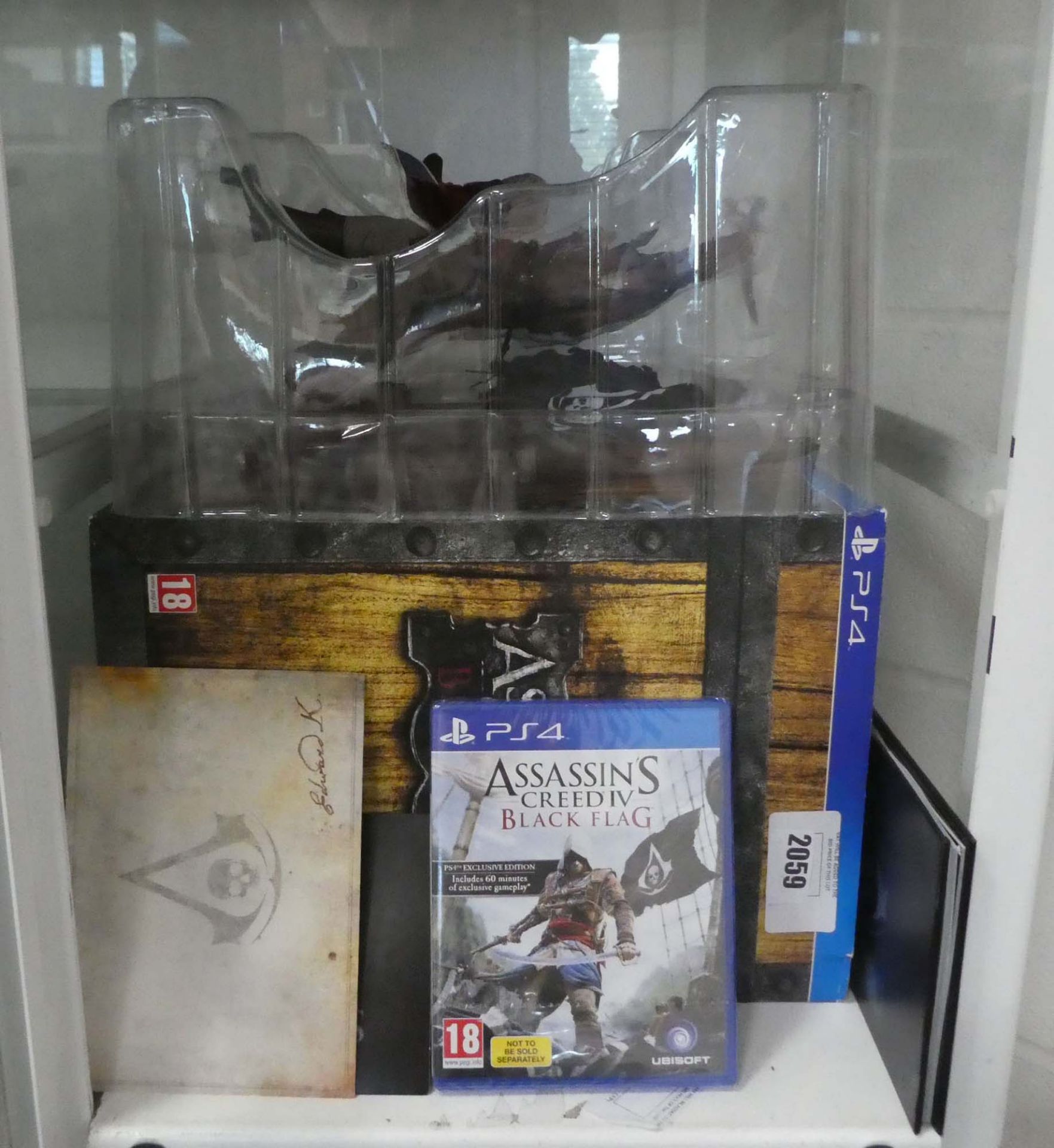 PS4 Assassins Creed Black Flag Limited Edition collectors set with figures, steel book copy of the