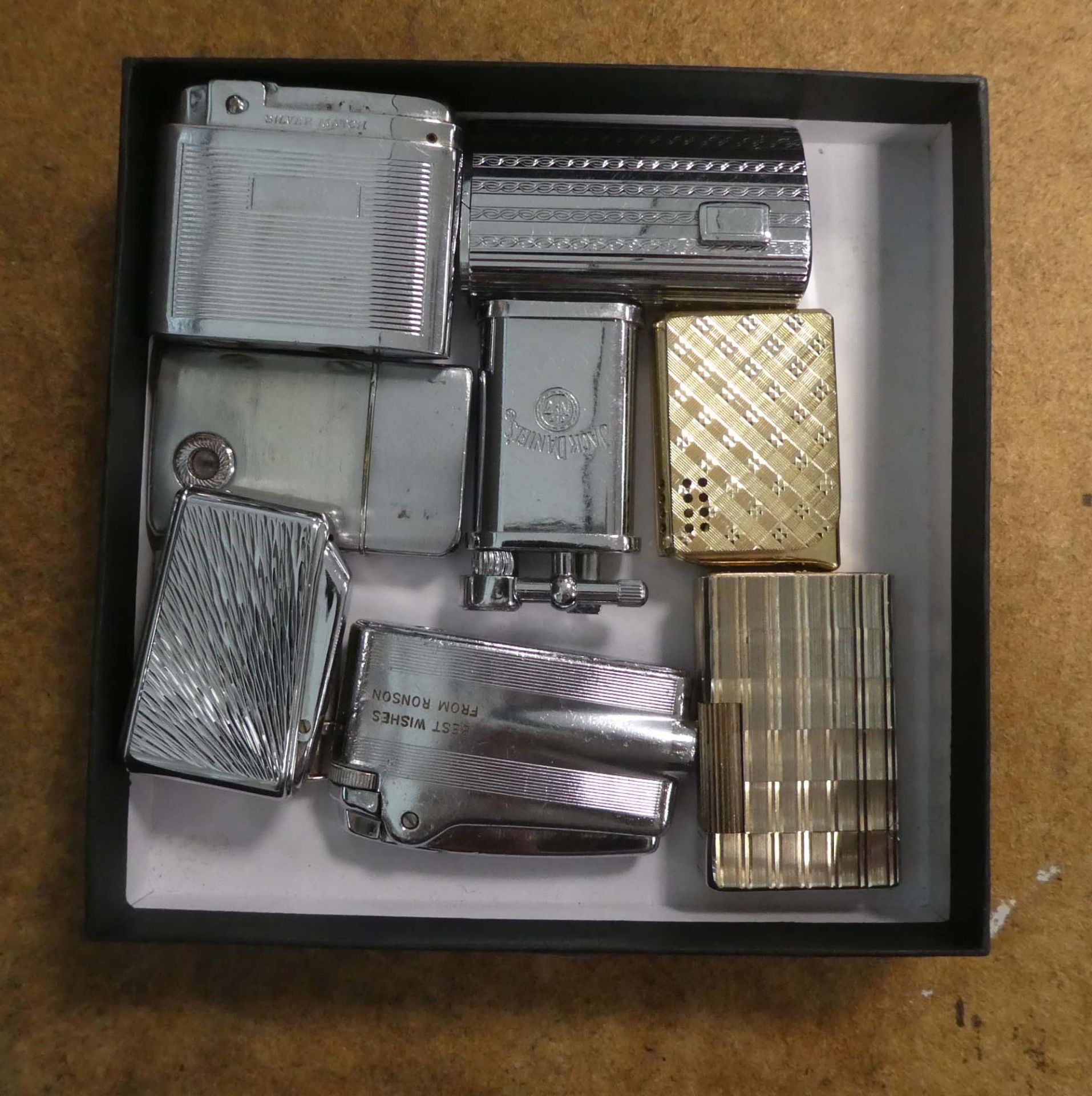 Tray containing various lighters