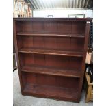 Large mahogany open fronted bookcase