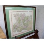 Framed and glazed map of Essex