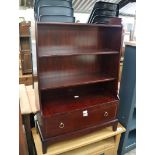Stag open fronted bookcase with single drawer to base