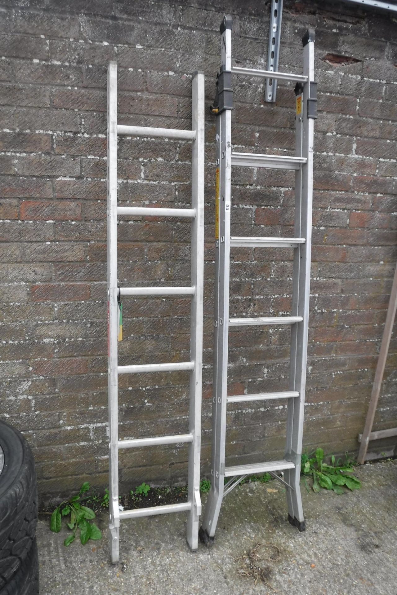 2 metal ladders