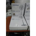 2 boxed Pro Elec 16'' pedestal fans