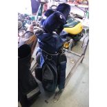 Onyx golf bag with clubs