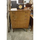 (2041) Mid century teak effect chest of 5 drawers