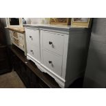 (00) Pair of white glossed style 2 drawer bedside units