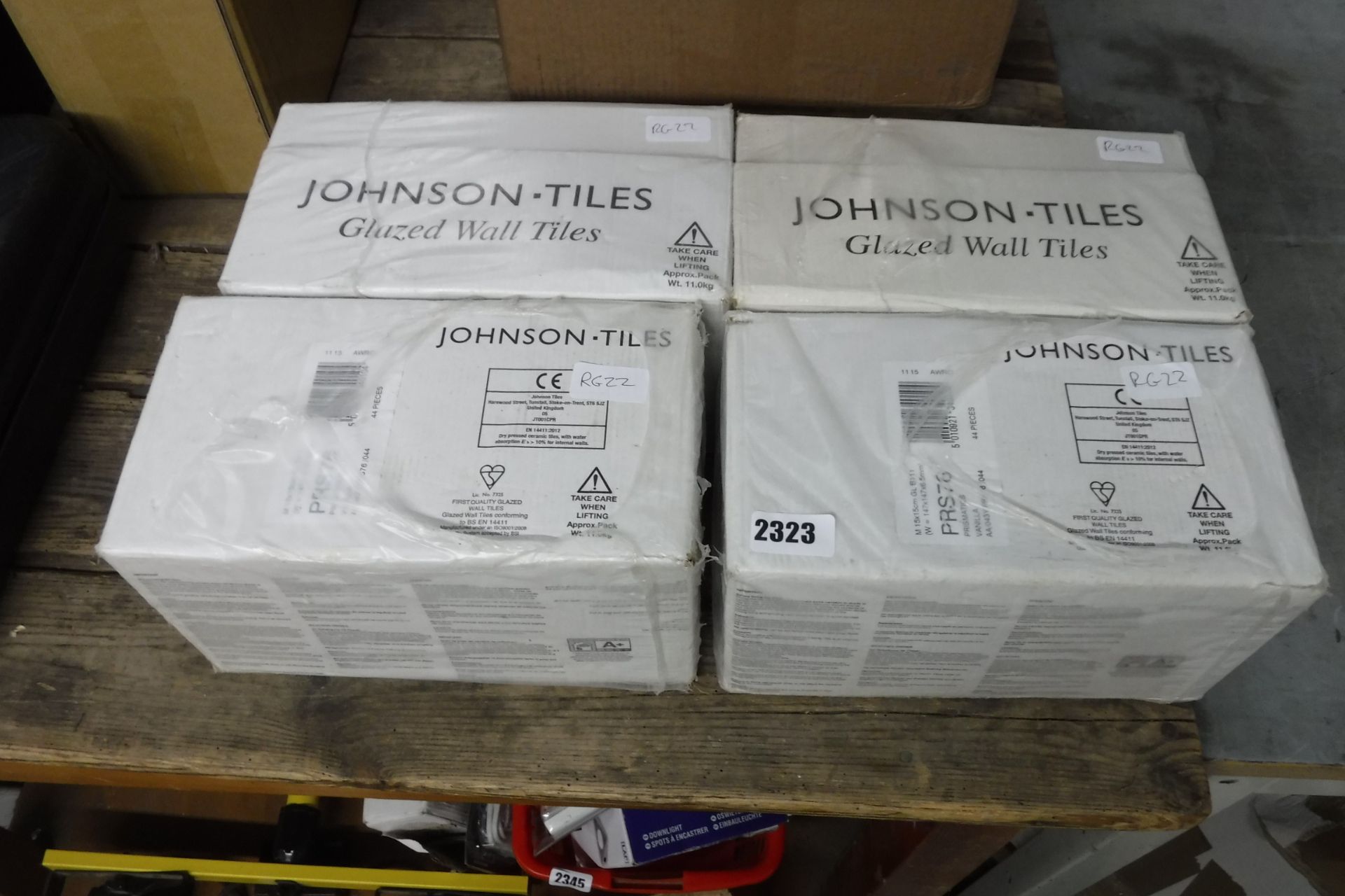 4 boxes of Johnson glazed wall tiles