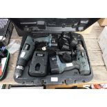 Cased Erbauer cordless drill with 2 batteries and charger