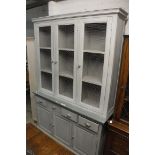 Grey painted 4 drawer 3 door wall unit