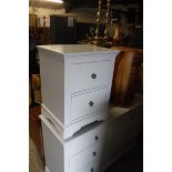 (1) Modern grey 2 drawer bedside unit