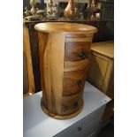 Mexican pine 3 drawer side table