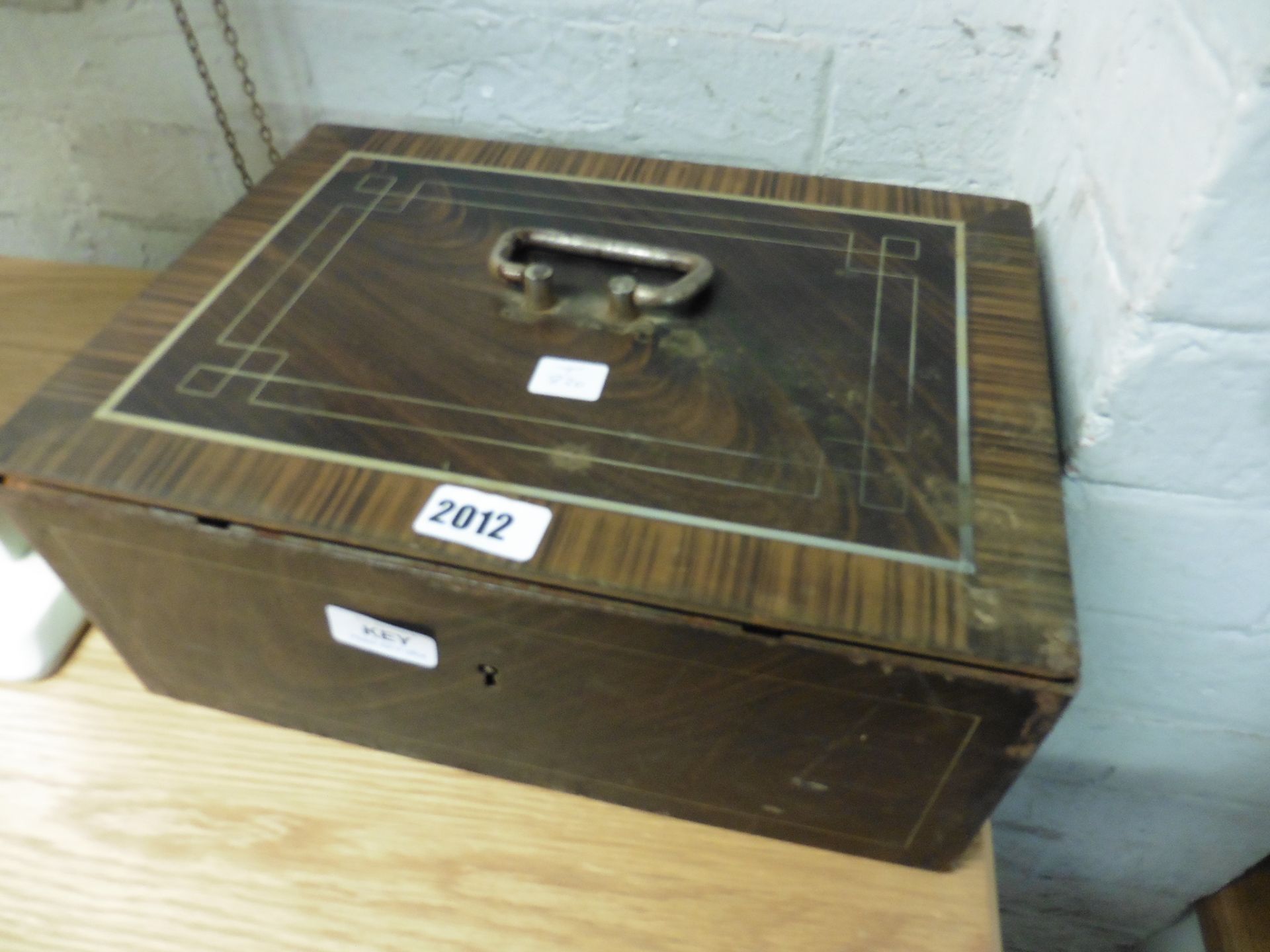 Metal strong box document safe with key
