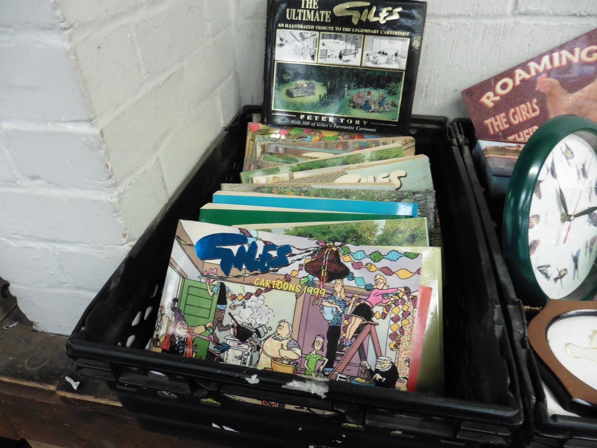 Crate of various Giles annuals