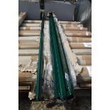 (1101) Pack of 10 green metal fence posts