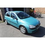 SH53 YLU, Vauxhall Corsa in turquoise, 5 door hatchback with key, 998cc, petrol, V5 present First