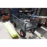 4 wheeled metal pull along storage cart