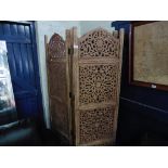 Wooden fret work 4 screen panel