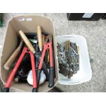 2 boxes of hand tools, bolt croppers, etc.