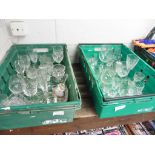 2 crates of crystal glassware