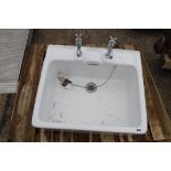 White ceramic style butler sink