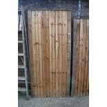 Feather edged wooden garden gate, 87cm(w) x 192cm(h)