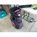 Powakaddy pink and black golf bag