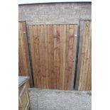 Feather edged wooden garden gate, 107cm(w) x 167cm(h)