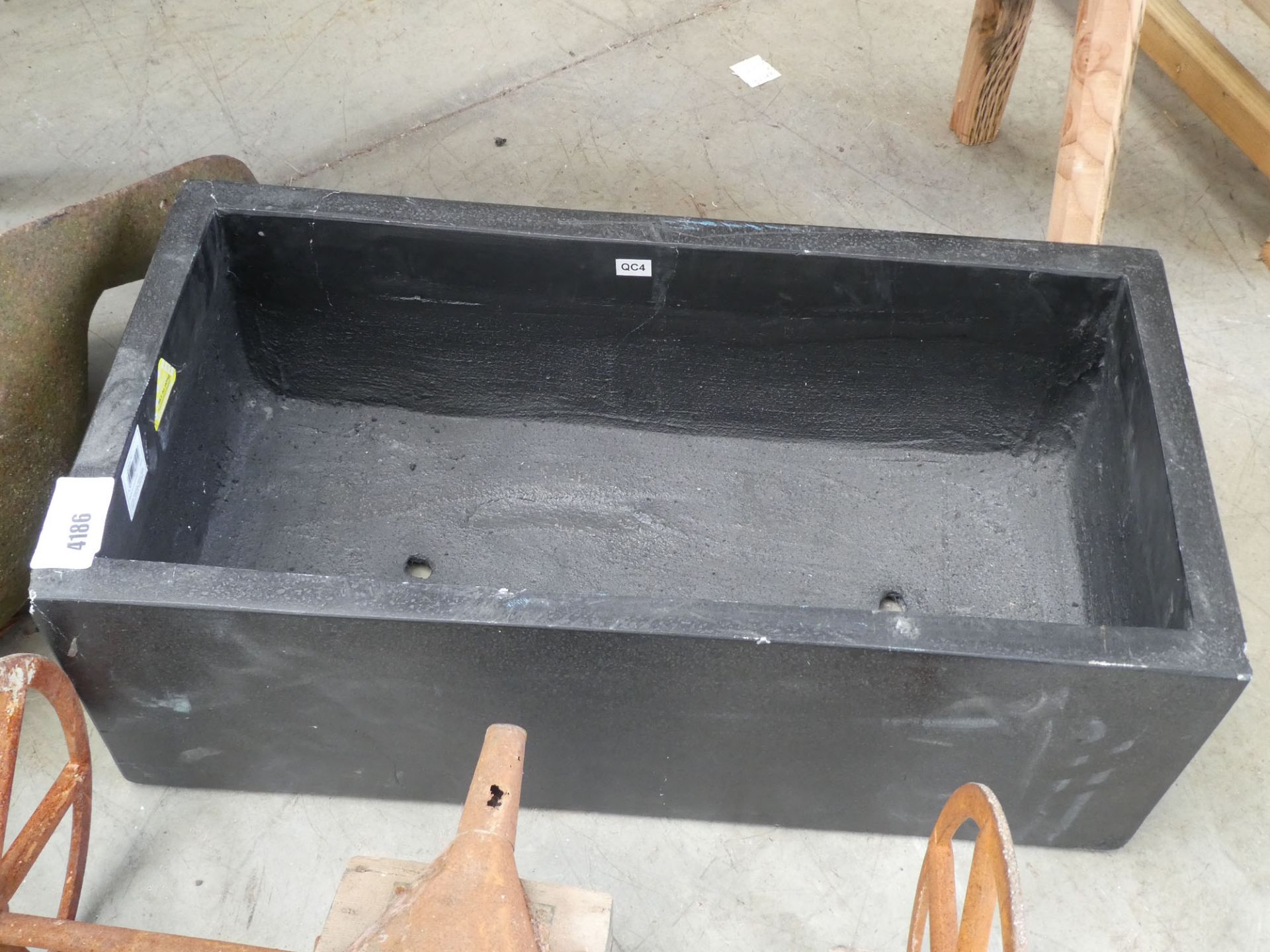 Small black rectangular planter