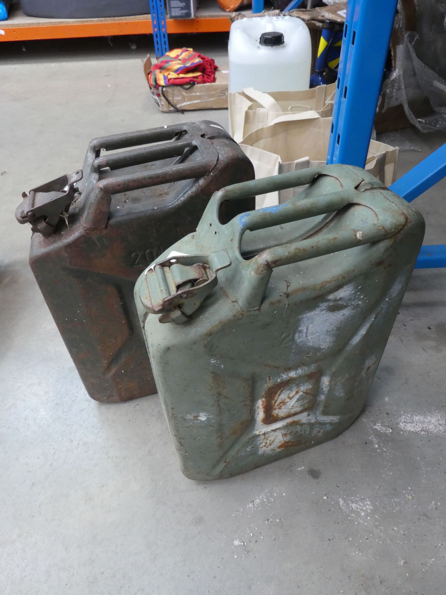 4101 Two metal jerry cans