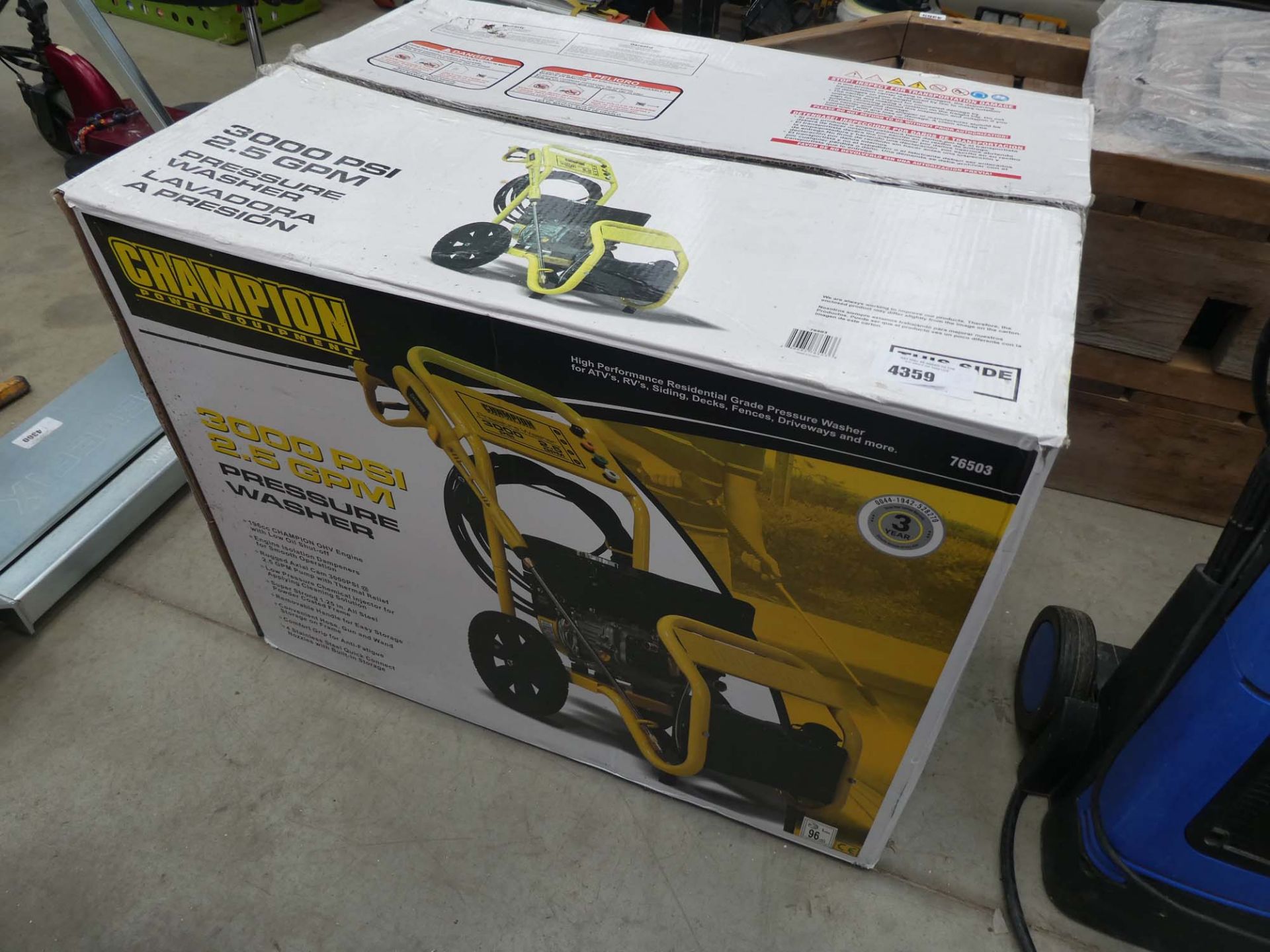 4412 Champion boxed petrol powered pressure washer