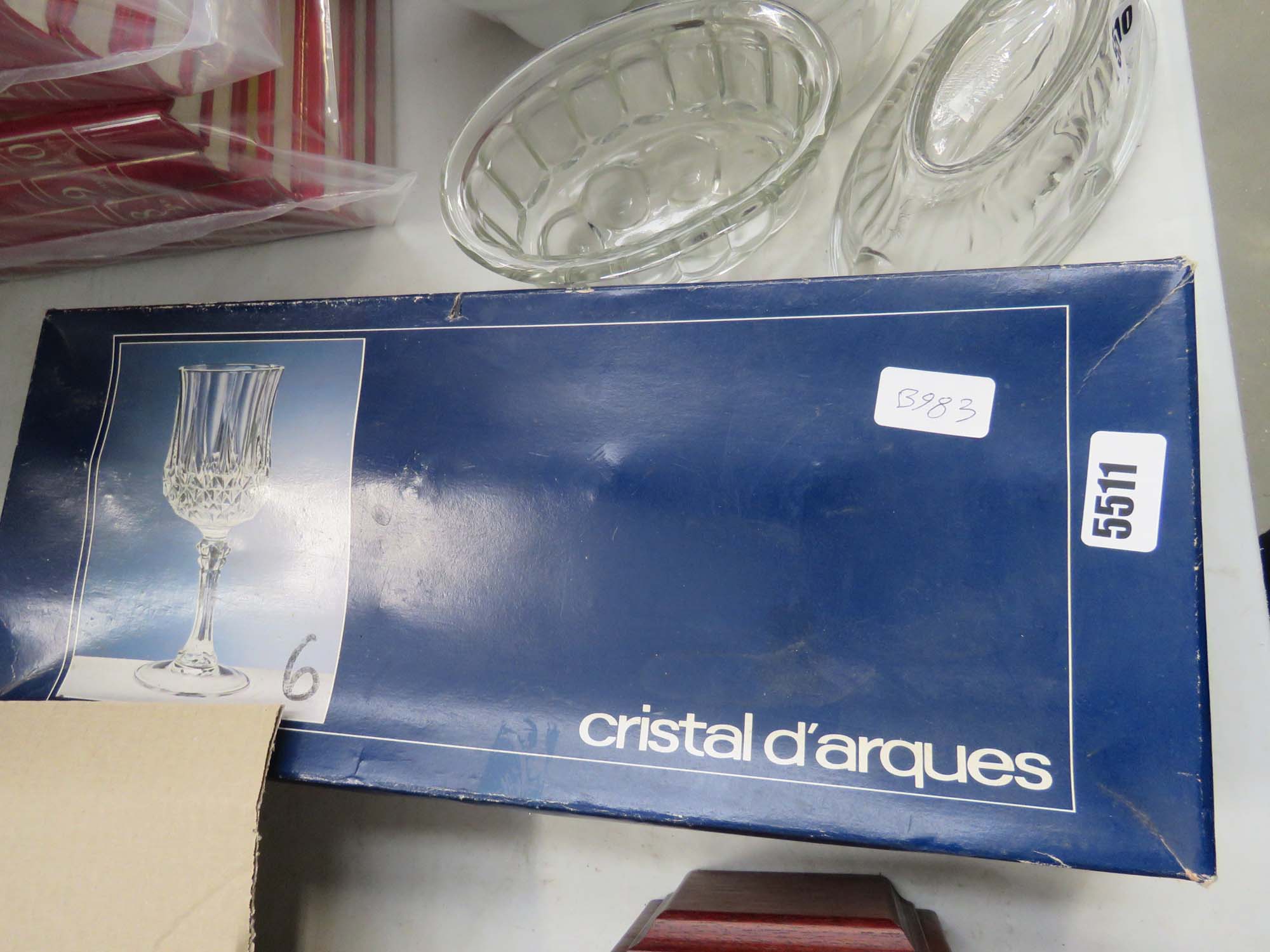 Box of crystal wine glasses