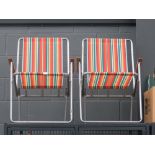 Pair of canvas folding garden chairs