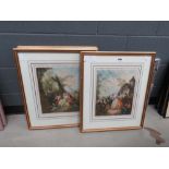 4 framed and glazed engravings after J.B. Pater: games in the country