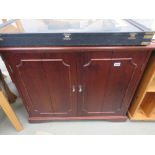 Reproduction mahogany double-door storage cabinet