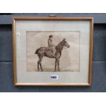 Watercolour: lady on horseback