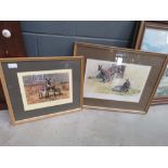 Pair of prints depicting donkeys