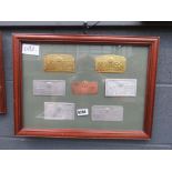 Framed and glazed set of seven 1930's Italian registration plates