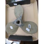 Brass boat propellor Height: 10cm Width: 37cm