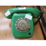 Green vintage telephone