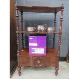 Georgian 3 tier mahogany whatnot stand with drawer under Height: 90cm Width: 55cm Depth: 29cm