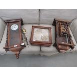 Two Vienna style wall clocks plus an Art Deco clock