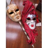 2 Venetian masks