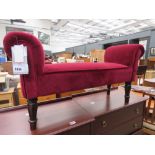 Red velvet ottoman