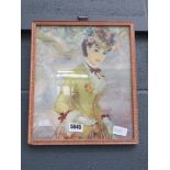 Framed and glazed print Lady with parasol