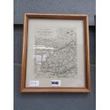 5054 Framed and glazed map of The Pytchley Hunt
