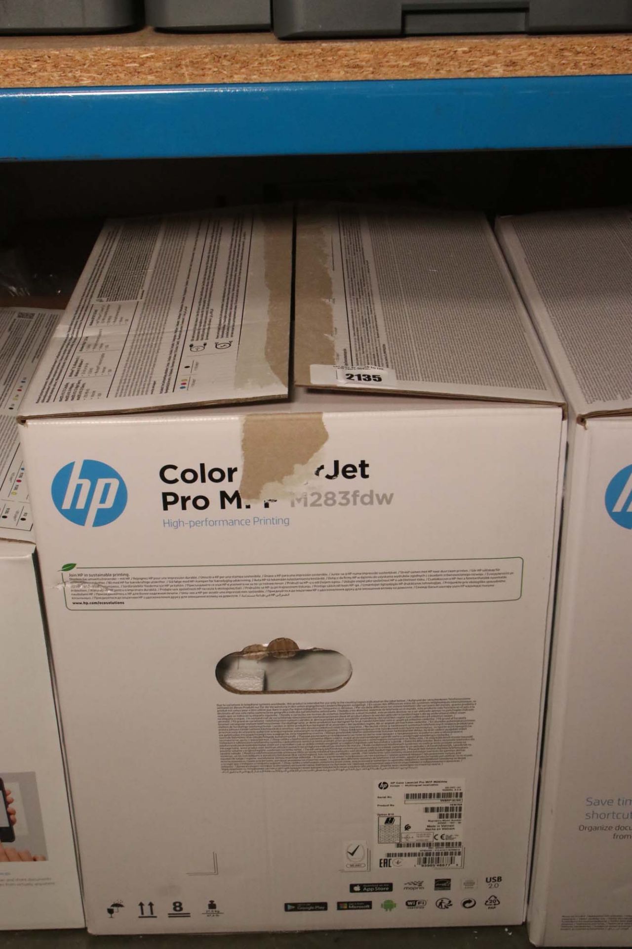 HP colour laser jet Pro M283FDW printer