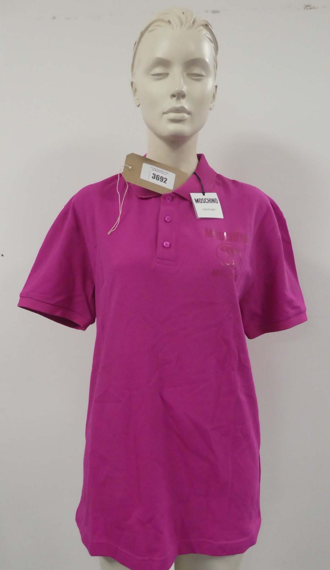 Moschino Couture polo in loud pink size medium