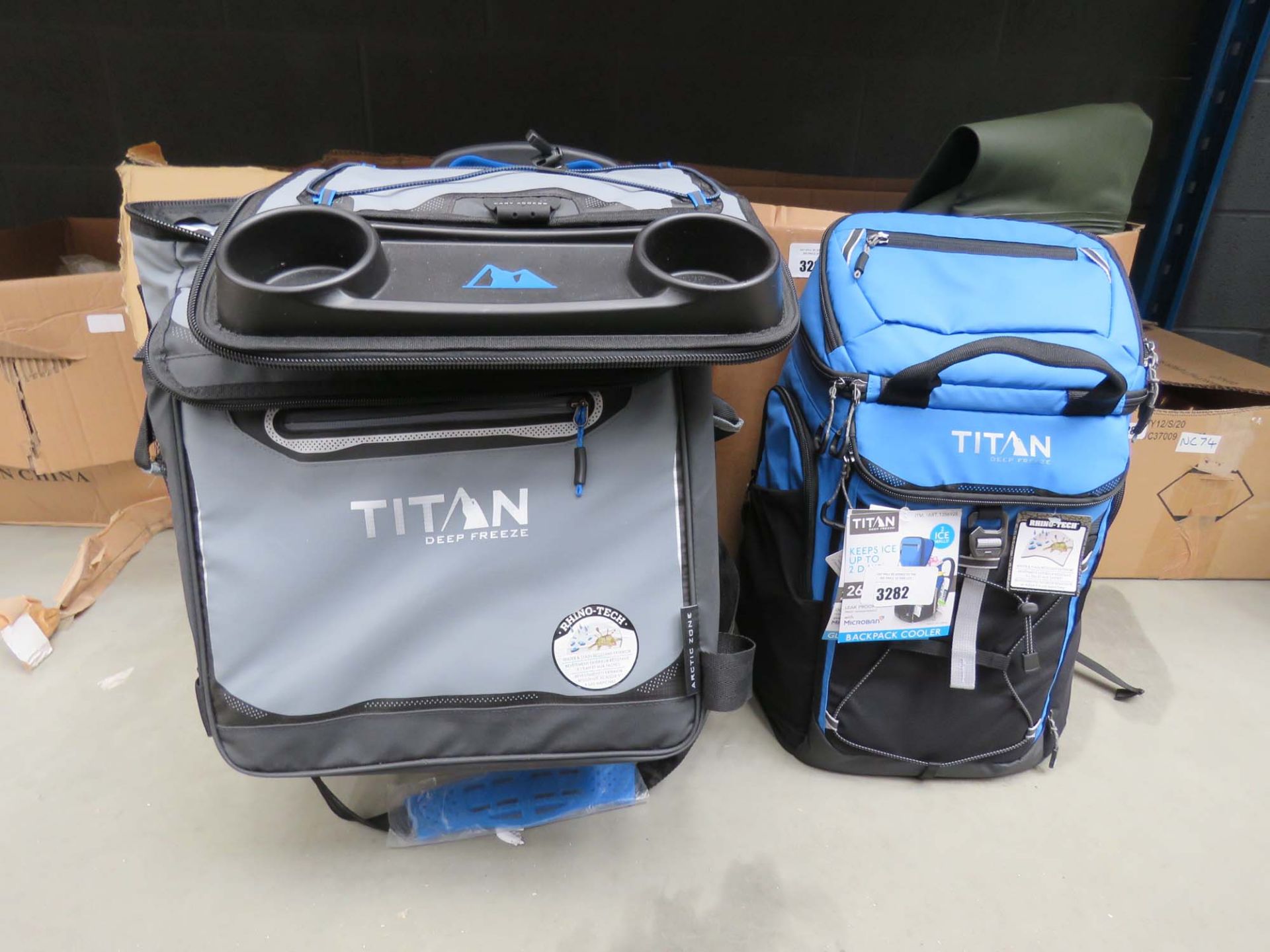 Titan deep freeze backpack plus a Titan deep freeze roller bag