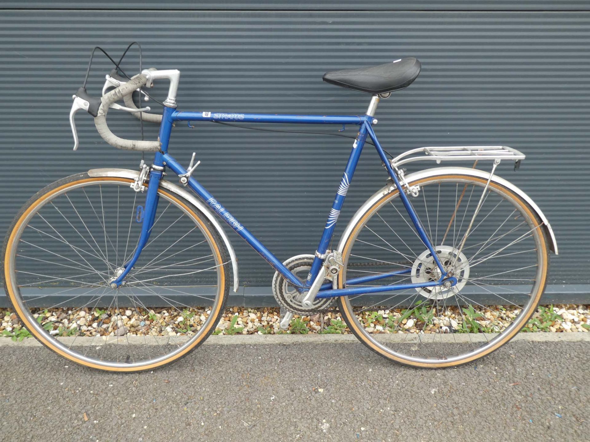 Blue Raleigh racer bike